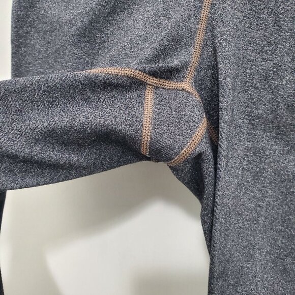 PrAna Women's Charcoal Gray Brown Constrast Stitch Cropped Athletic Leggings S - Picture 2 of 7